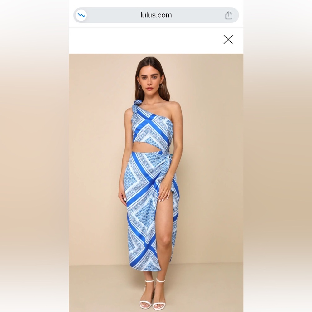 Lulu's Blue and White Patterned Dress